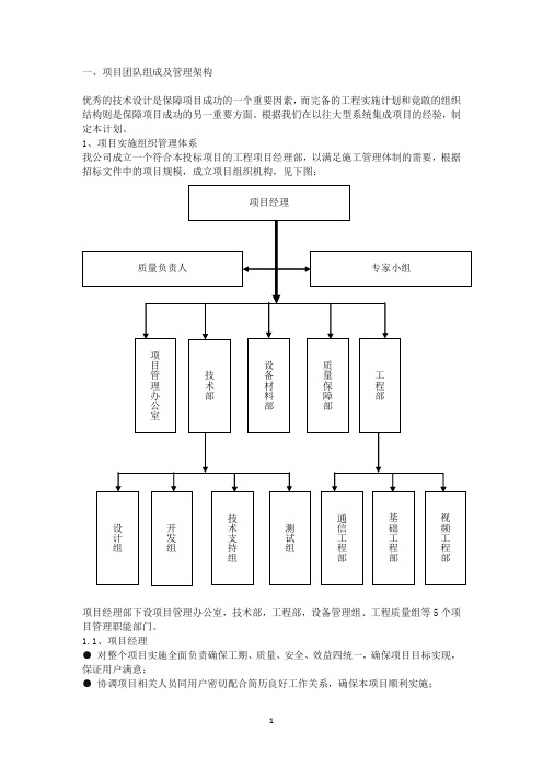 项目团队实施及人员配置