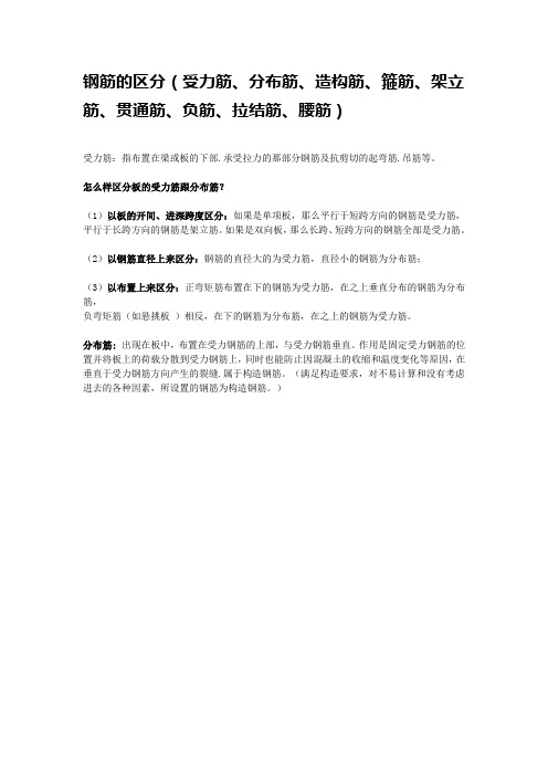 钢筋在建筑中的各种名称及作用汇总
