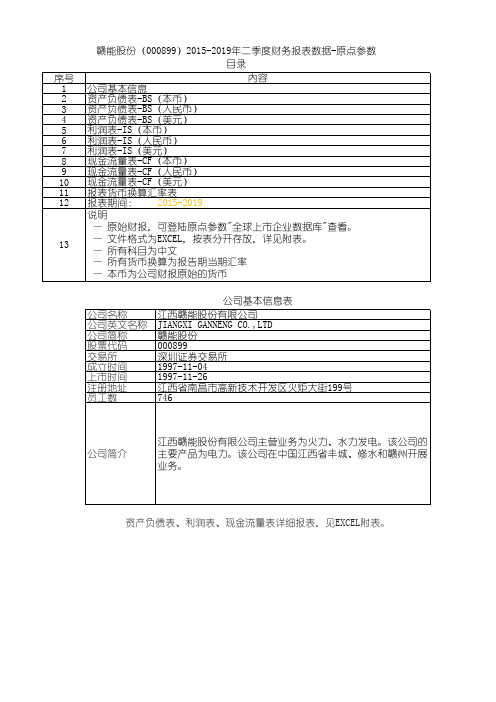 赣能股份(000899)2015-2019年二季度财务报表数据-原点参数