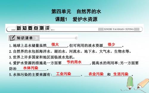 2019年九年级化学上册第四单元自然界的水课题1爱护水资源课件新版新人教版07312122教育精品.ppt