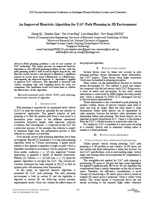 An Improved Heuristic Algorithm for UAV Path Planning in 3D Environment