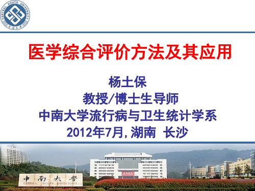 医用综合评价方法及其应用