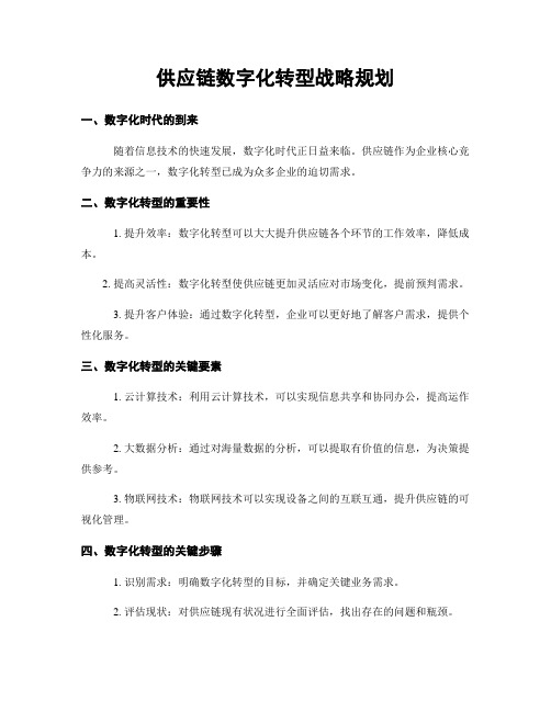 供应链数字化转型战略规划