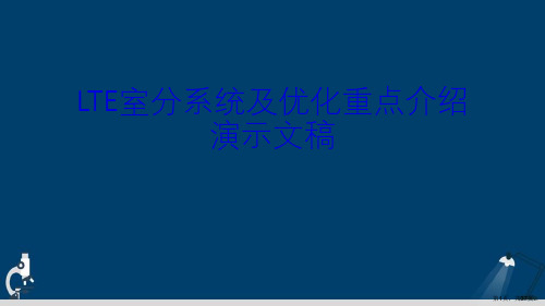 LTE室分系统及优化重点介绍演示文稿