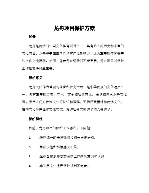 龙舟项目保护方案