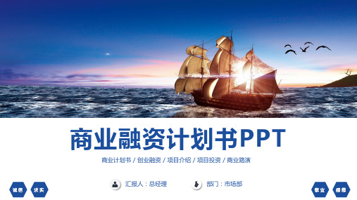 简约商务创业融资商业计划书PPT授课课件