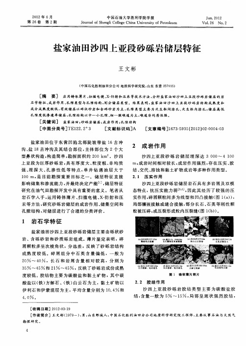 盐家油田沙四上亚段砂砾岩储层特征