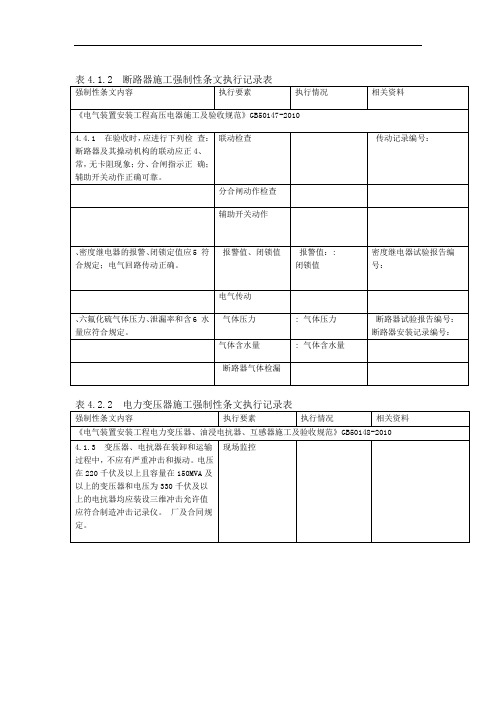 电气强条执行记录