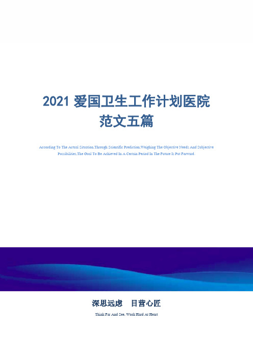 2021爱国卫生工作计划医院范文五篇精选