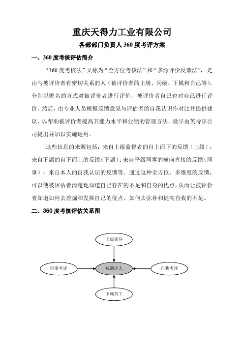 2010年360度考核评估方案(修)