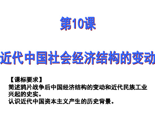 岳麓版必修二第二单元第10课近代中国社会经济结构的变动课件