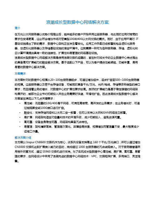 浪潮成长型数据中心网络解决方案