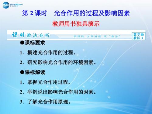 (教师用书)高中生物 第4章 第2节 第2课时 光合作用的过程及影响因素同步备课课件 苏教版必修1