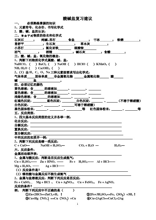 第一章酸碱盐知识点复习