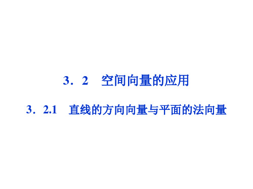 优化方案数学精品课件(苏教选修2-1)：3.2.1 直线的方向向量