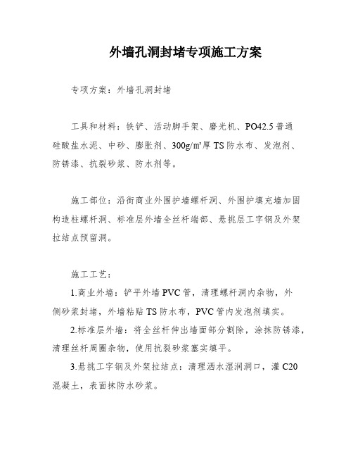 外墙孔洞封堵专项施工方案