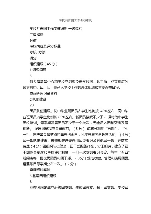 学校共青团工作考核细则_规章制度_