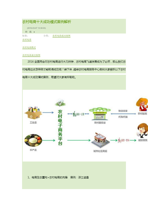 农村电商十大成功模式案例解析