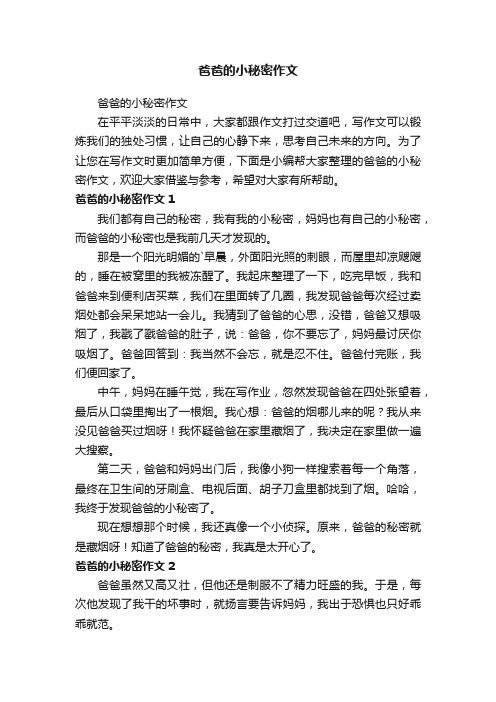 爸爸的小秘密作文