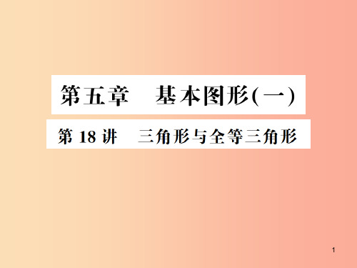 (通用版)2019年中考数学总复习 第五章 基本图形(一)第18讲 三角形与全等三角形(讲本)课件