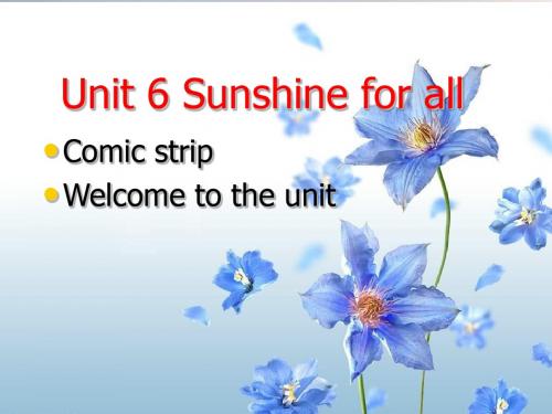 八年级下Unit6 Comic strip Welcome to the unit课件