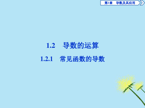 2020学年高中数学第1章导数及其应用1.2导数的运算1.2.1常见函数的导数课件苏教版选修2_2