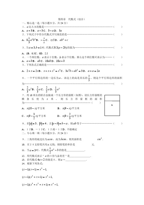 代数式(综合)