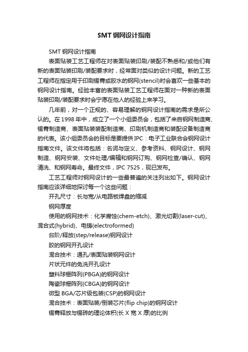 SMT钢网设计指南