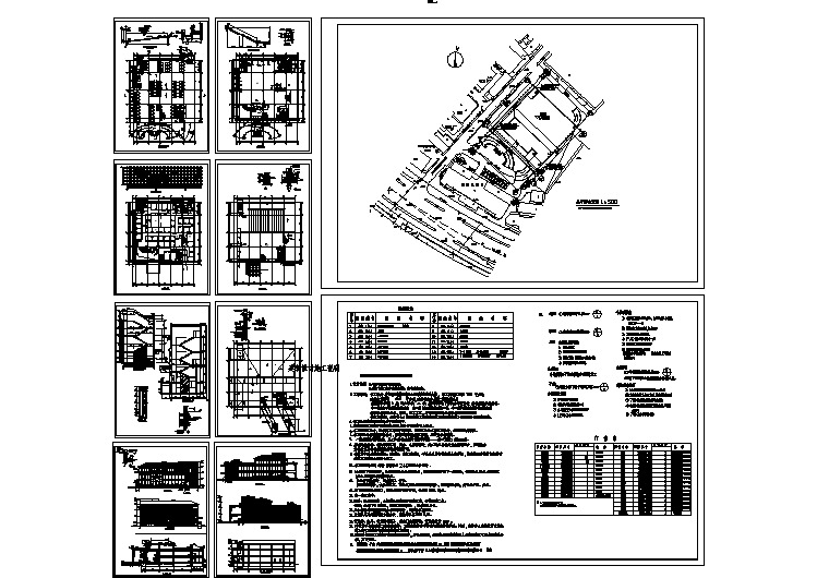 长48米 宽47.4米 -1+3层7586平米服装公司餐厅综合楼cad建施图