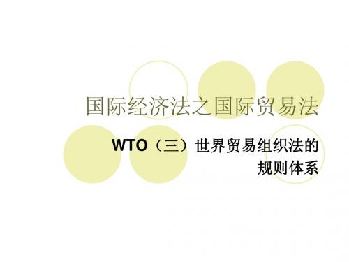 国际经济法04 国际贸易法：WTO(三)