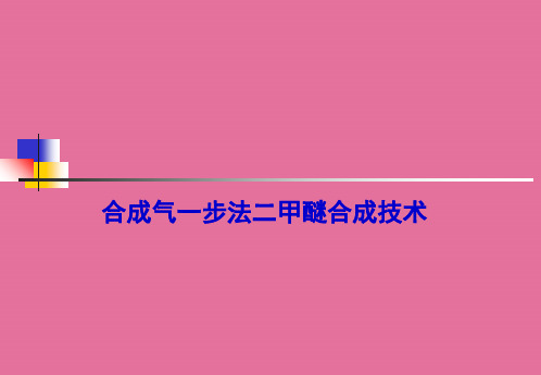 合成气一步法制二甲醚技术ppt课件