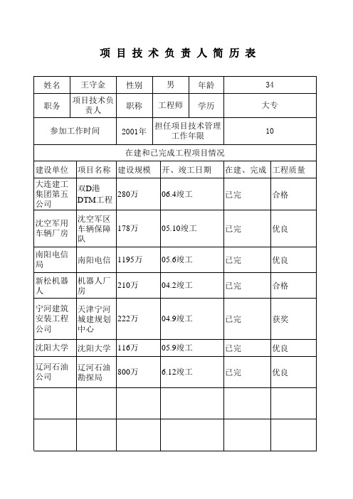 项目技术负责人