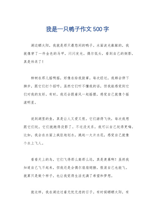 我是一只鸭子作文500字