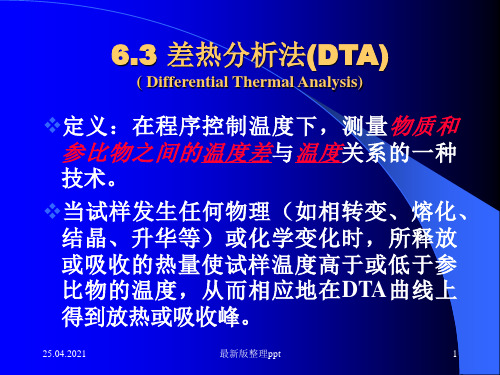 差热分析法(DTA)ppt课件