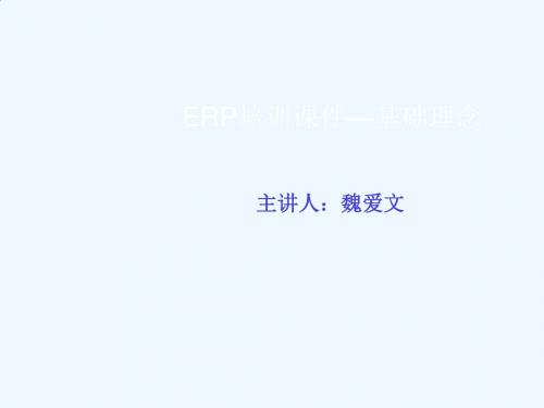 ERP专业培训课件--基础理念讲义PPT(17张)