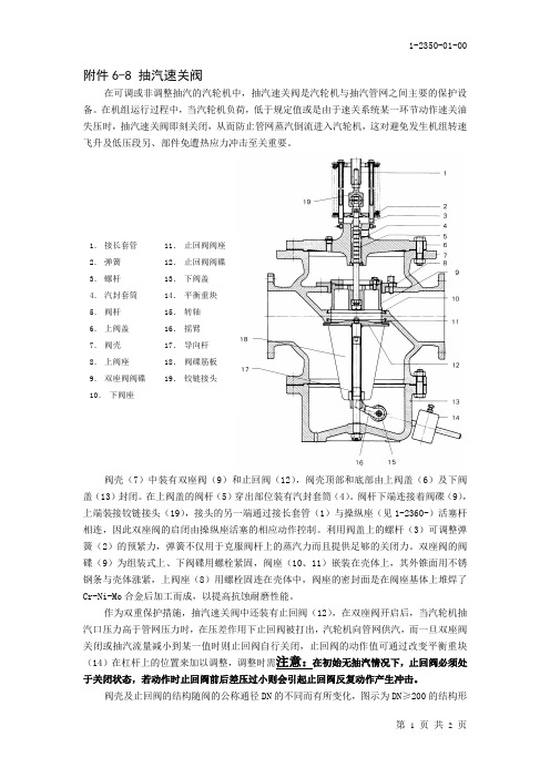 抽气速关阀