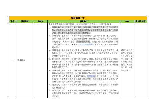 项目职责分工