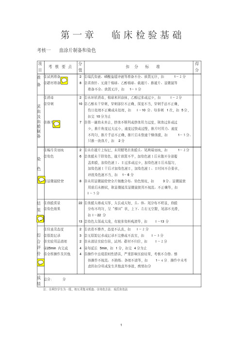 医学检验专业操作技能考核与评价标准