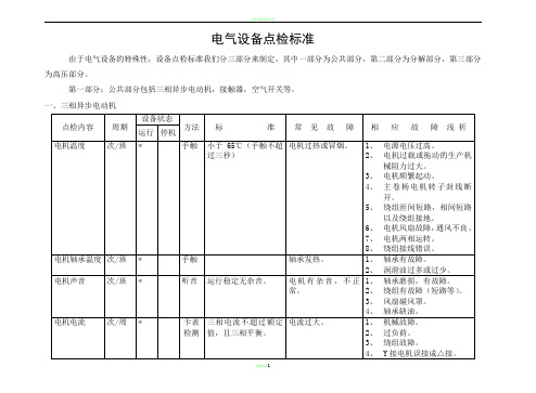 电气设备点检标准