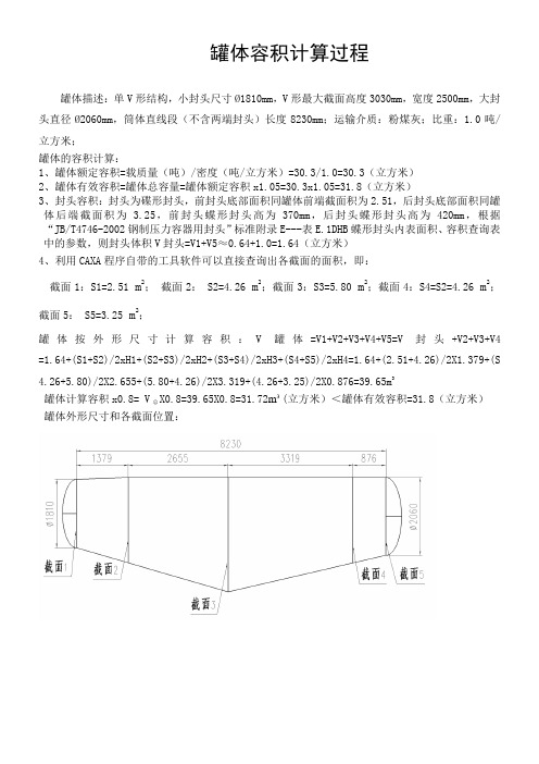 罐体容积计算过程