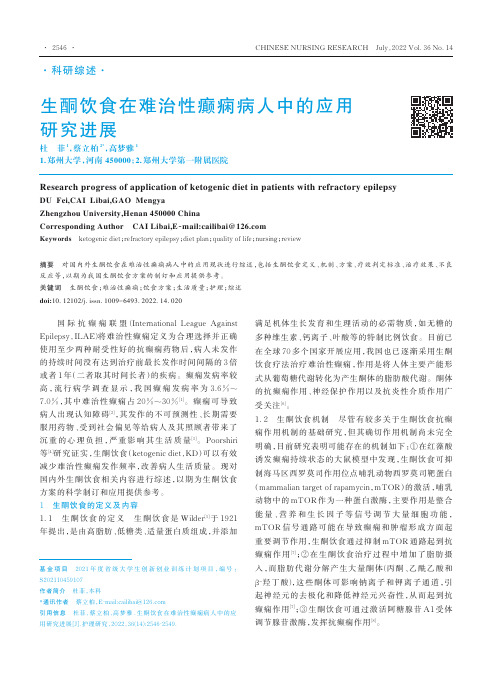 生酮饮食在难治性癫痫病人中的应用研究进展