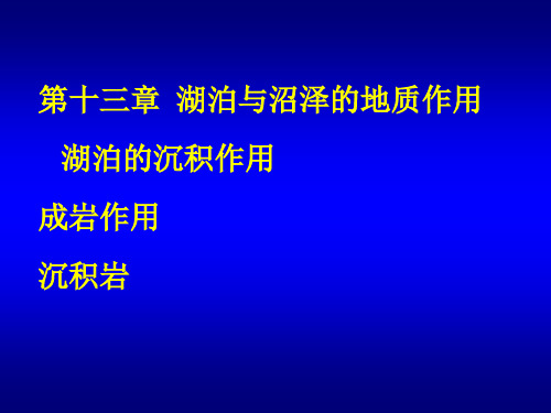 第十三章-湖泊与沼泽的地质作用