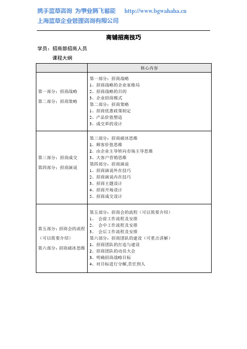 商铺招商大纲2天