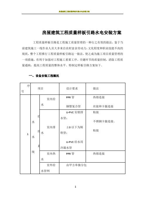 水电样板引路施工方案(精辟)