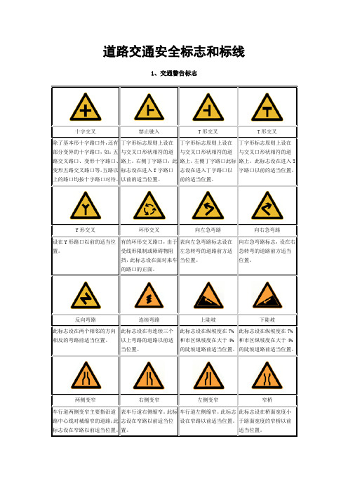 道路交通安全标志和标线