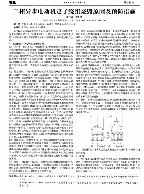 三相异步电动机定子绕组烧毁原因及预防措施