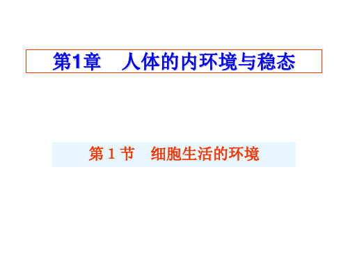 1.1 细胞生活的环境 课件 【新教材】人教版(2019)高中生物选择性必修一(共20张PPT)