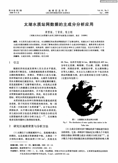 太湖水质站网数据的主成分分析应用