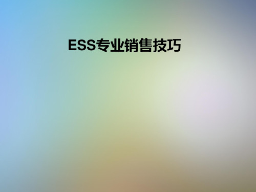 ESS专业销售技巧