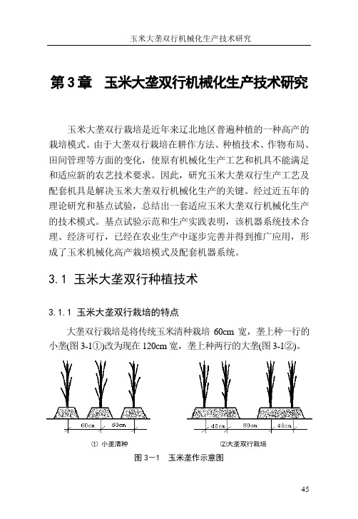 章 玉米大垄双行机械化生产技术研究1资料